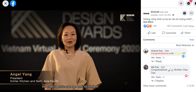 Kohler Bold Design Awards Vietnam 2020